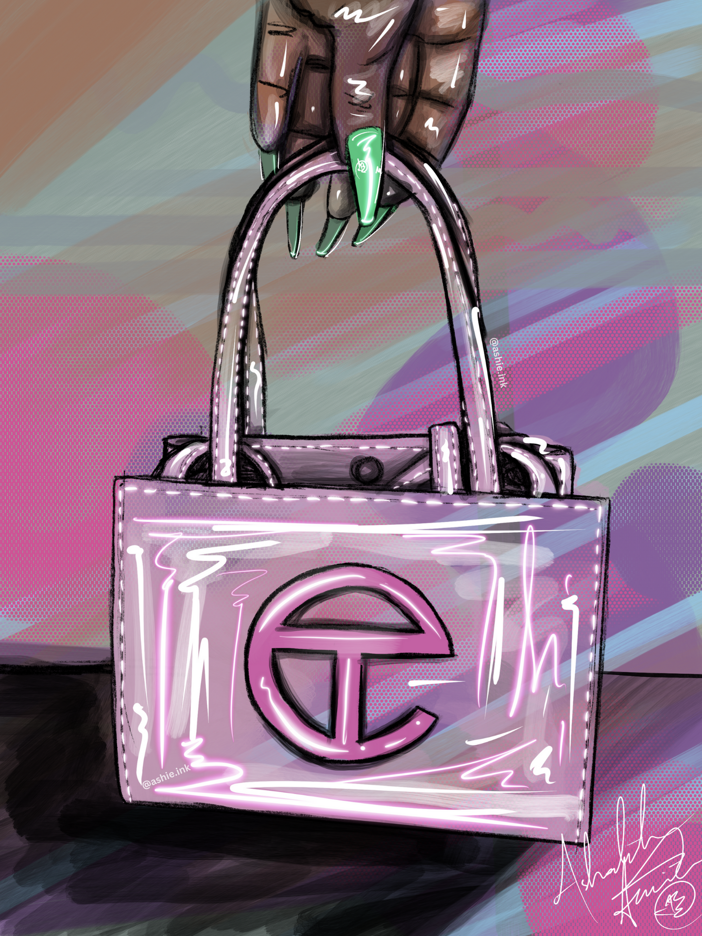 Pink Telfar Bag, 2024 - Canvas Print